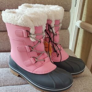 Cat & Jack Pink and Gray Winter Boots
